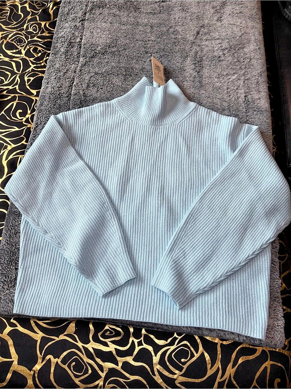 A New Day Women's Mock Neck Pullover Sweater Blue